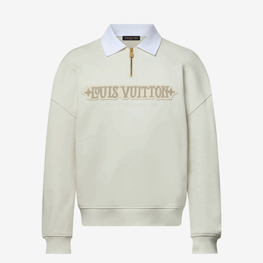 ルイヴィトン エンベリッシュド ハーフジップ スウェットシャツ 1AHW28