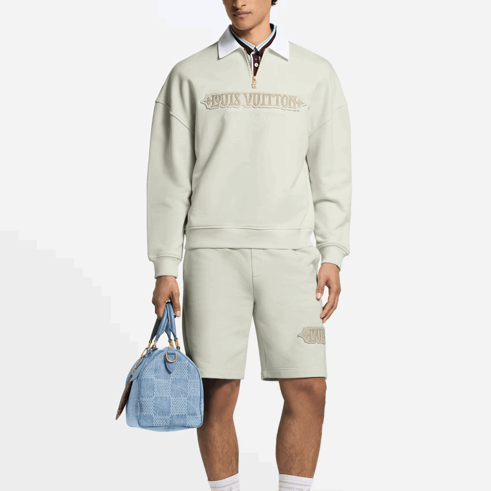 ルイヴィトン エンベリッシュド ハーフジップ スウェットシャツ 1AHW28