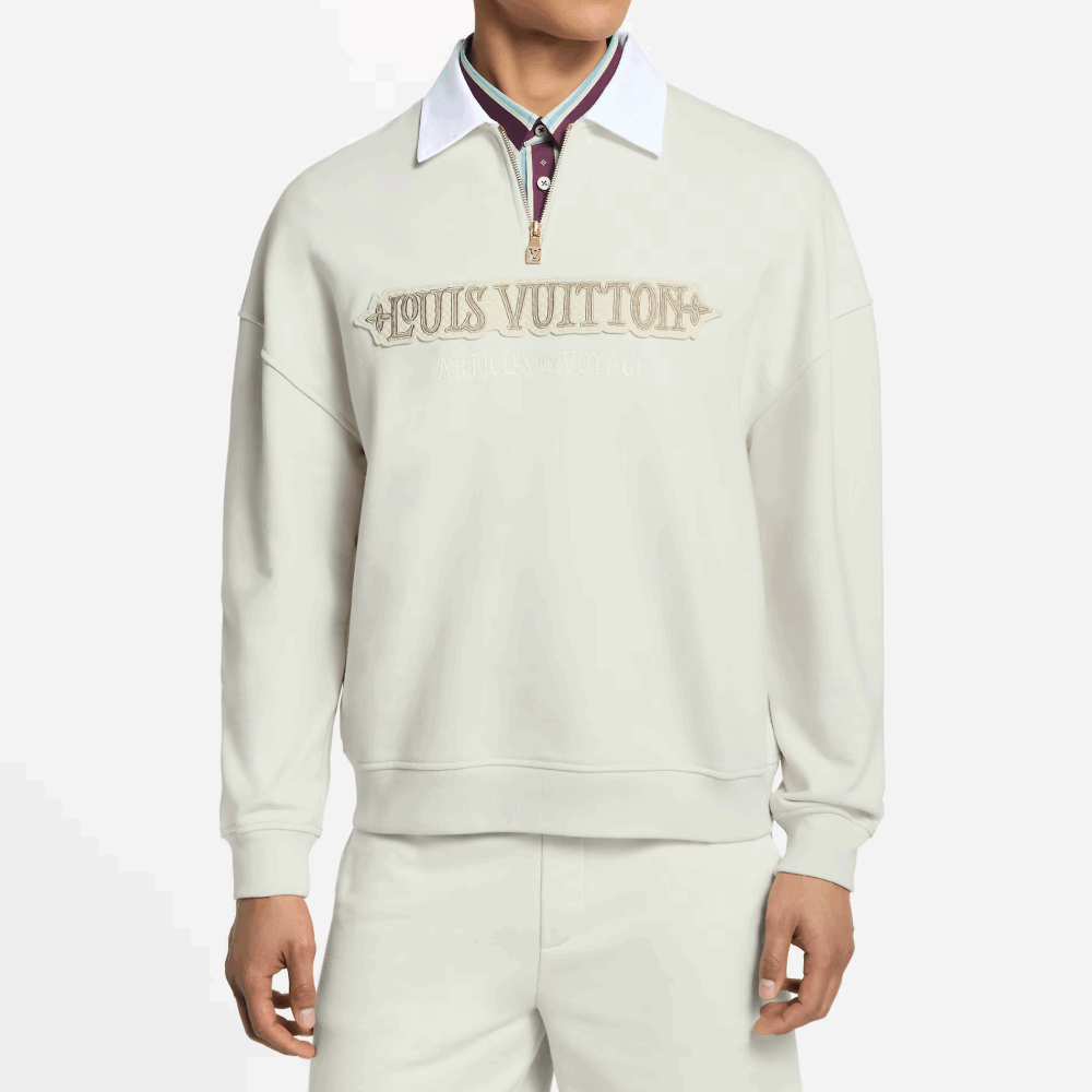 ルイヴィトン エンベリッシュド ハーフジップ スウェットシャツ 1AHW28