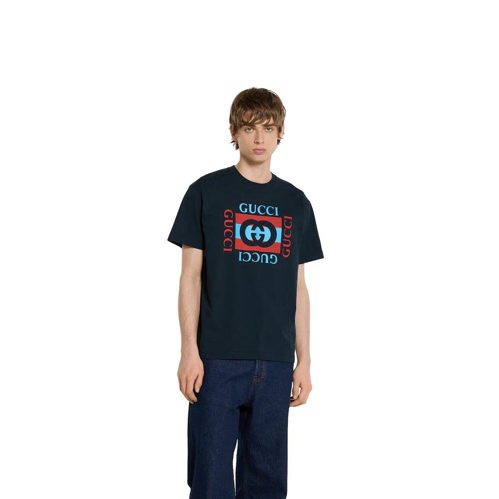 グッチ コットンジャージー プリント Tシャツ 796395 XJHDB 4027
