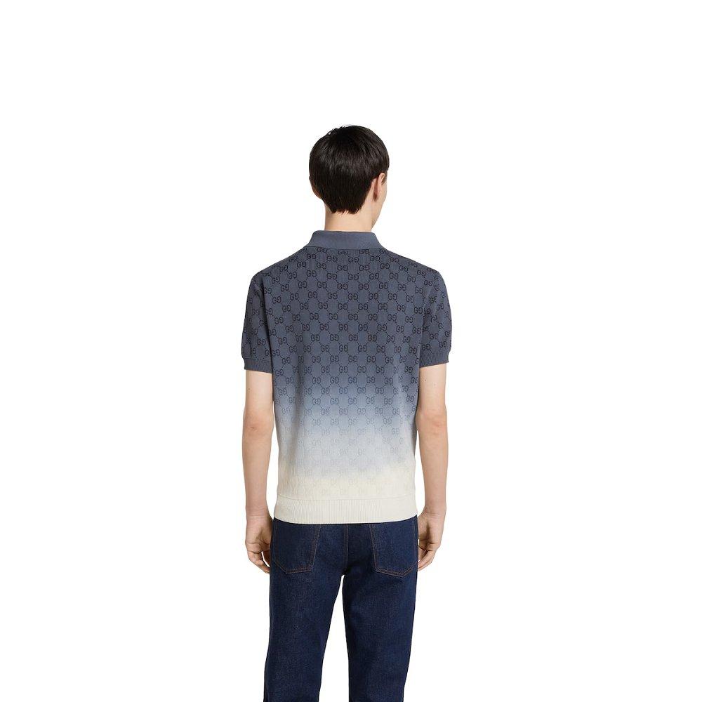 グッチ GG コットンニット ジャカード ポロTシャツ 834168 XKEZD 4804