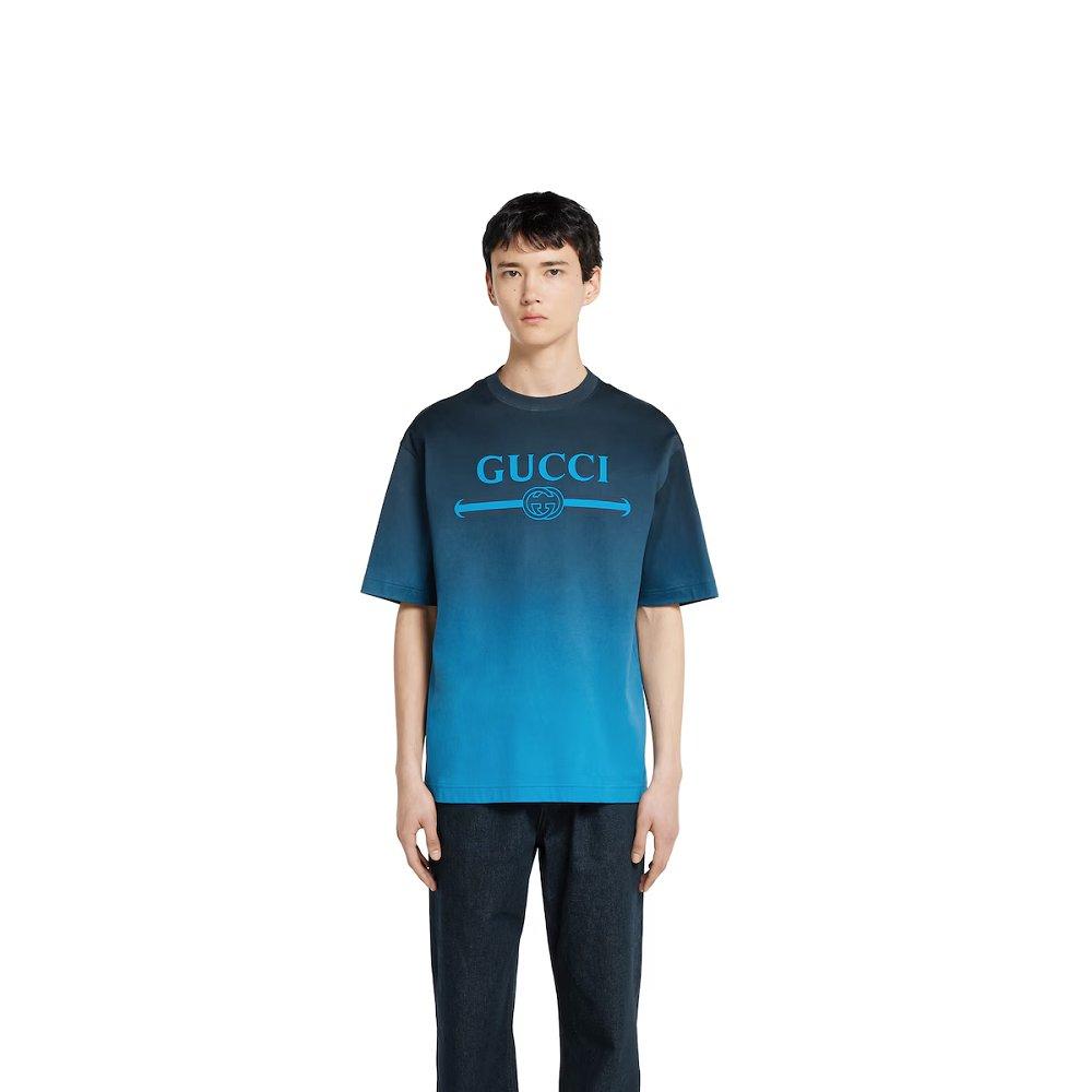 グッチ プリント テクニカルコットンジャージー Tシャツ 798115 XJHEU 4804