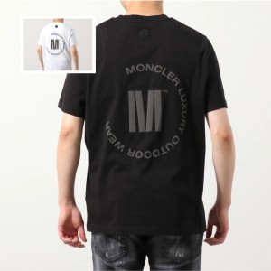モンクレール マットブラック 半袖 Tシャツ メンズ カットソー クルーネック ロゴT 刺繍 ラバーロゴパッチ 8C00026 829H8