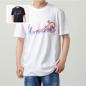 モンクレール 半袖 Tシャツ メンズ カットソー コットン アイコンパッチ クルーネック ロゴT アイコン刺繍 8C00042 8390T