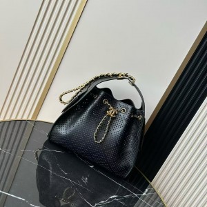シャネル CHANEL25 スモール ハンドバッグ パンチング ブラック AS5293