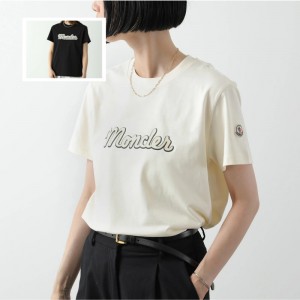 モンクレール Tシャツ 半袖 クルーネック カットソー コットン フロッキープリント ロゴ  8C00016 829HP