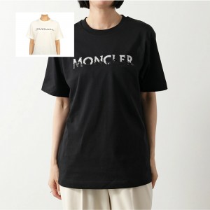 モンクレール Tシャツ レディース 半袖 クルーネック カットソー コットン スパンコール 刺繍 ロゴパッチ 8C00028 829HP