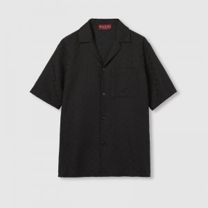 グッチ GGキャンバス リネン ブレンド ボウリングシャツ 794907 Z7AO7 1000