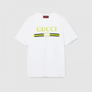 グッチ プリント コットンジャージー Tシャツ  ‎796395 XJHDH 9074