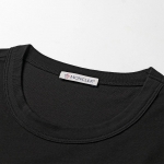 モンクレール 半袖Tシャツ メンズ クルーネック ロゴ刺繍 トリコロールカラー ペンキプリント加工 コットン 8C79310 8390T 999