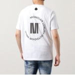 モンクレール マットブラック 半袖 Tシャツ メンズ カットソー クルーネック ロゴT 刺繍 ラバーロゴパッチ 8C00026 829H8