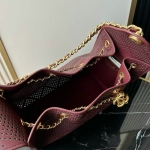 シャネル CHANEL25 スモール ハンドバッグ パンチング バーガンディ AS5293