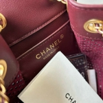 シャネル CHANEL25 スモール ハンドバッグ パンチング バーガンディ AS5293