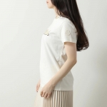 モンクレール Tシャツ レディース 半袖 カットソー ロゴT フロッキープリント クルーネック コットン 8C00011 829HP 034