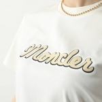 モンクレール Tシャツ レディース 半袖 カットソー ロゴT フロッキープリント クルーネック コットン 8C00011 829HP 034