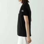 モンクレール Tシャツ 半袖 クルーネック カットソー コットン フロッキープリント ロゴ  8C00016 829HP