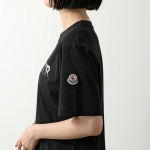 モンクレール Tシャツ レディース 半袖 クルーネック カットソー コットン スパンコール 刺繍 ロゴパッチ 8C00028 829HP