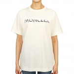 モンクレール Tシャツ レディース 半袖 クルーネック カットソー コットン スパンコール 刺繍 ロゴパッチ 8C00028 829HP