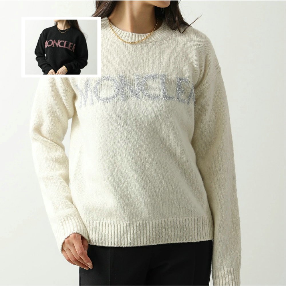 モンクレール ニット CREW NECK レディース セーター ウール ロゴ メリヤス編み ゲージ5 クルーネック 9C00003 M3307