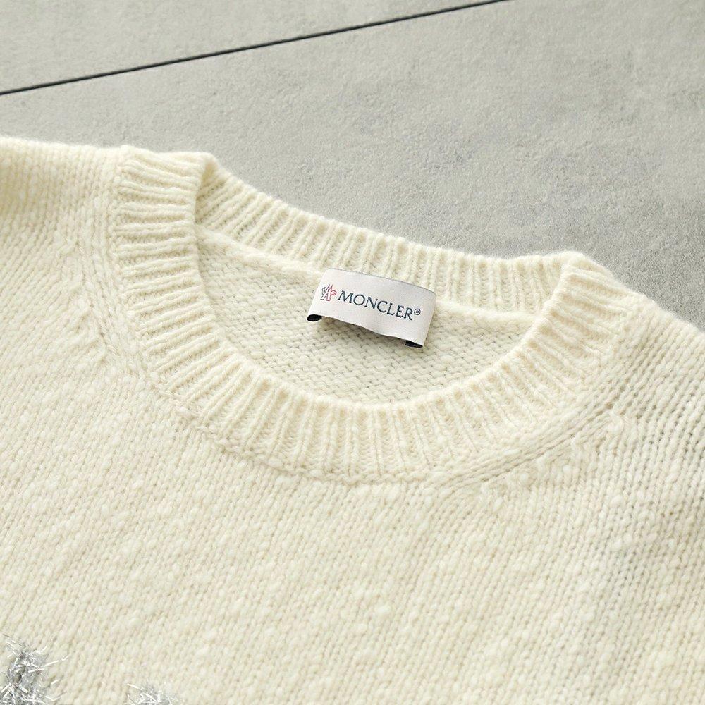 モンクレール ニット CREW NECK レディース セーター ウール ロゴ メリヤス編み ゲージ5 クルーネック 9C00003 M3307