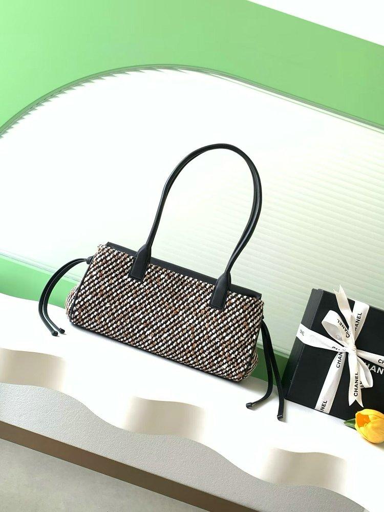 CHANEL  ツイード&レザー スモール ショッピングバッグ AS6288 B24254 U9706