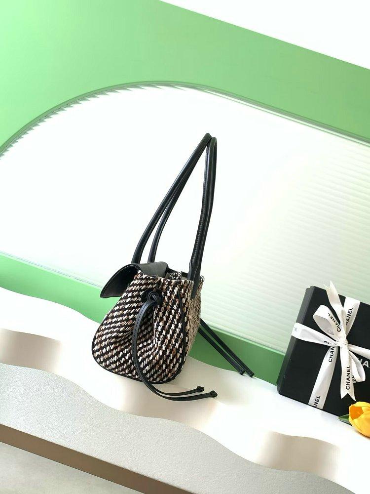 CHANEL  ツイード&レザー スモール ショッピングバッグ AS6288 B24254 U9706