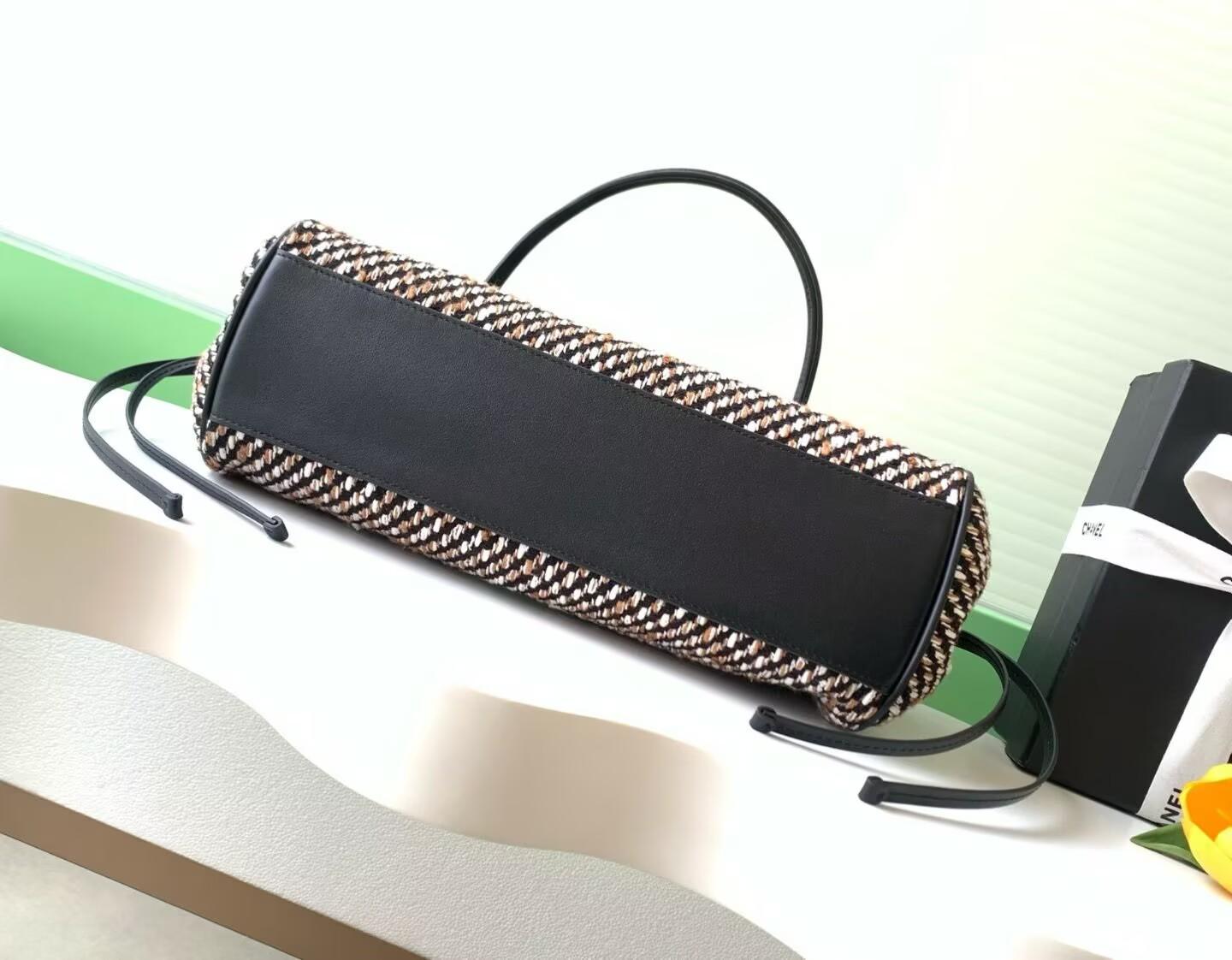 CHANEL  ツイード&レザー スモール ショッピングバッグ AS6288 B24254 U9706