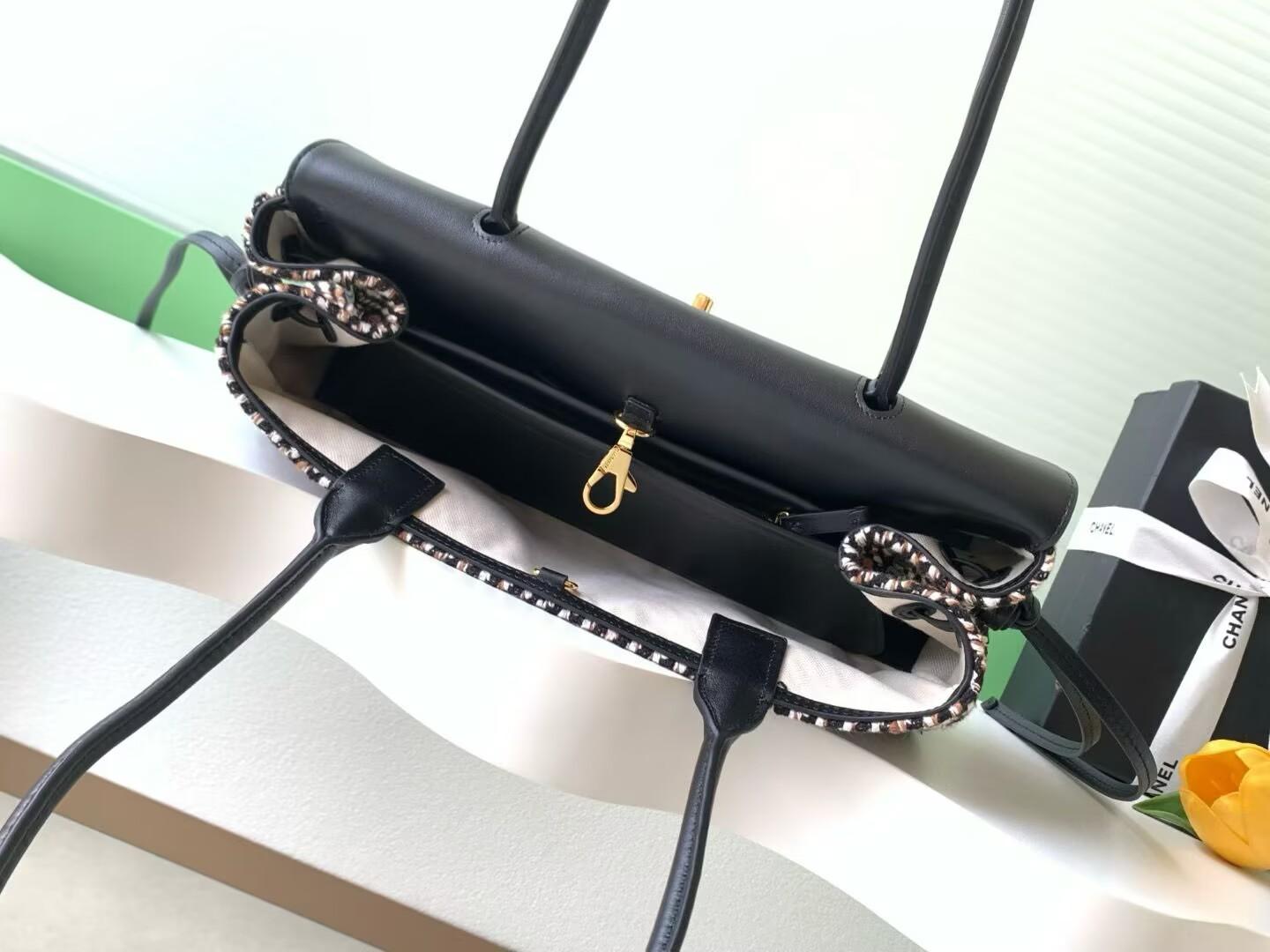 CHANEL  ツイード&レザー スモール ショッピングバッグ AS6288 B24254 U9706