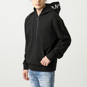 モンクレール フーディー  HOODIE メンズ ハーフジップ プルオーバー パーカー スウェット アイコンパッチ フードロゴ8G00036 8098U 999
