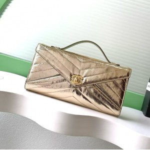 シャネル メティエ・ダール クラッチバックトップハンドル ゴールド AS6044