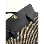 CHANEL  ツイード&レザー スモール ショッピングバッグ AS6288 B24254 U9706