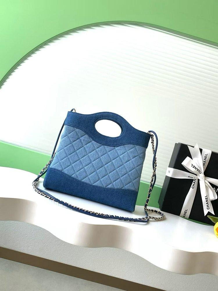  シャネル CHANEL 31 ミニ ショッピング バッグ ウォッシュド デニム AS4133-B23555-U7721