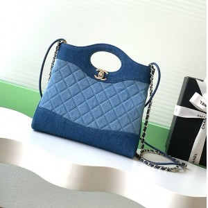  シャネル CHANEL 31 ミニ ショッピング バッグ ウォッシュド デニム AS4133-B23555-U7721