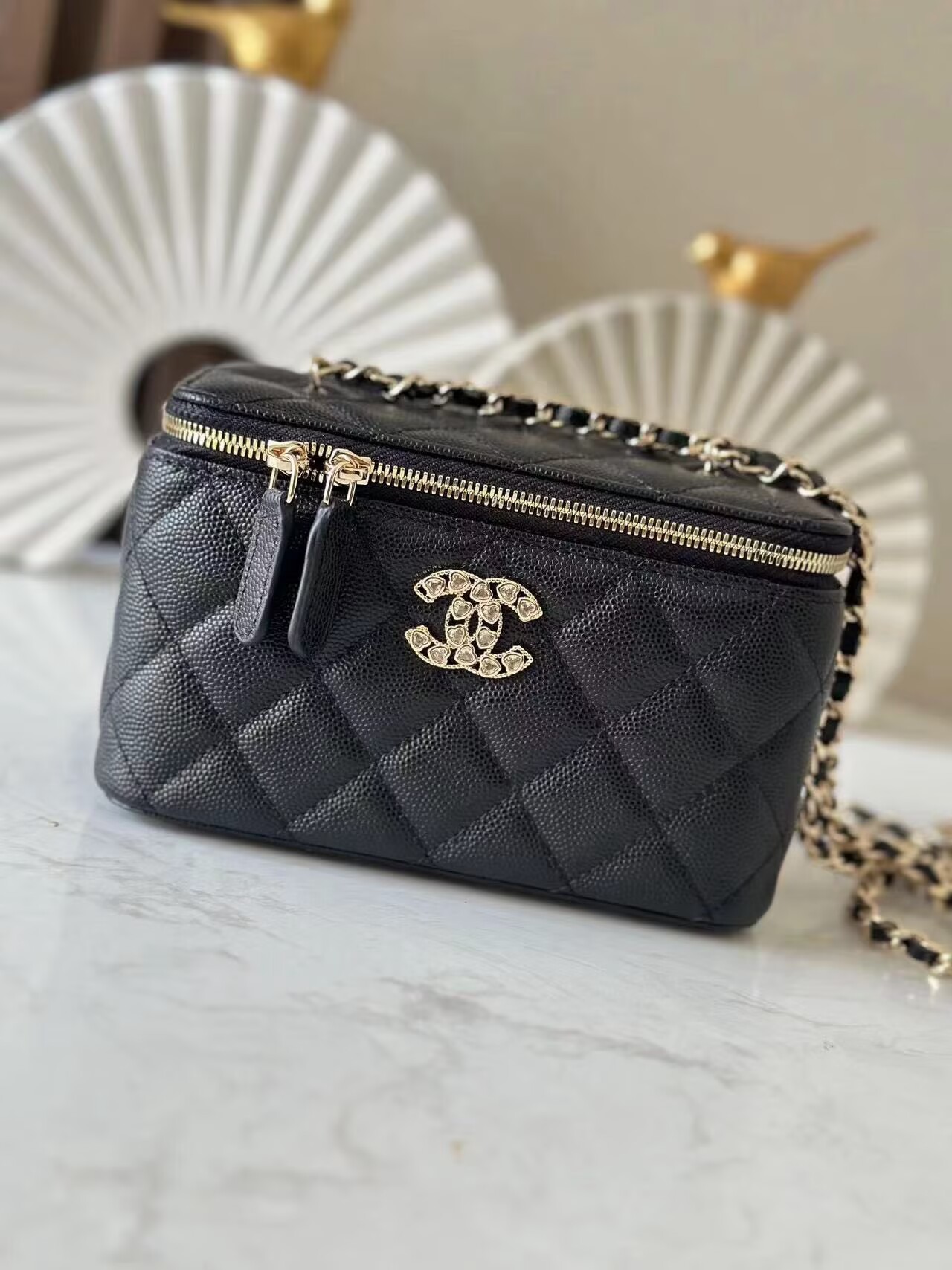 CHANEL ヴァニティバッグ トップハンドル ブラック AP2199