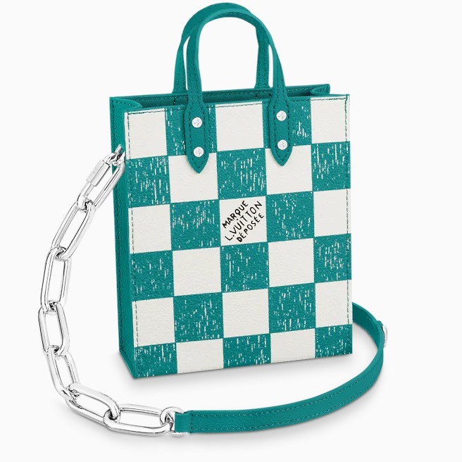 LOUIS VUITTON ルイヴィトン ダミエチェッカーボード サックプラXS ショルダーバッグ レザー レディース ターコイズ N60495
