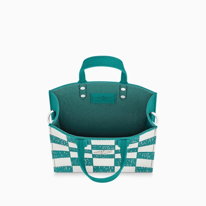 LOUIS VUITTON ルイヴィトン ダミエチェッカーボード サックプラXS ショルダーバッグ レザー レディース ターコイズ N60495