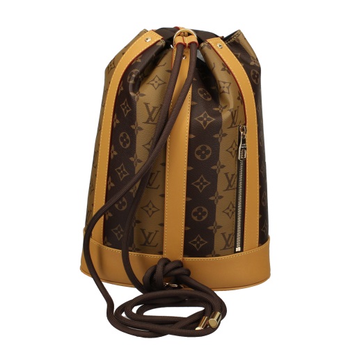 ルイ・ヴィトン Louis Vuitton ランドネ メッセンジャー ストライプ NIGO 肩掛け 巾着型 ショルダーバッグ モノグラム ブラウン M45968 メンズ