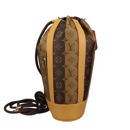 ルイ・ヴィトン Louis Vuitton ランドネ メッセンジャー ストライプ NIGO 肩掛け 巾着型 ショルダーバッグ モノグラム ブラウン M45968 メンズ