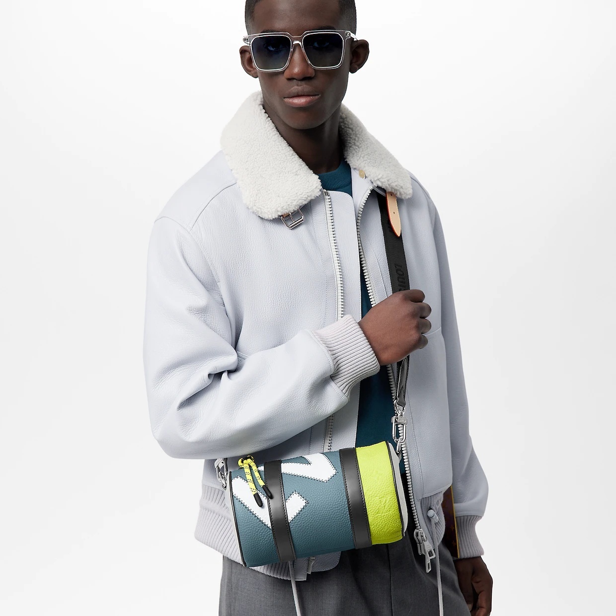 ルイヴィトン Louis Vuitton ショルダーバッグ ポロション グレーイエロー メンズ M59927