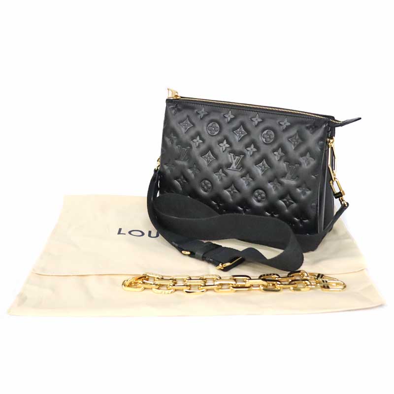 ルイヴィトン LOUIS VUITTON モノグラム クッサンPM ノワール 3WAY ラムレザー/チェーン M57790