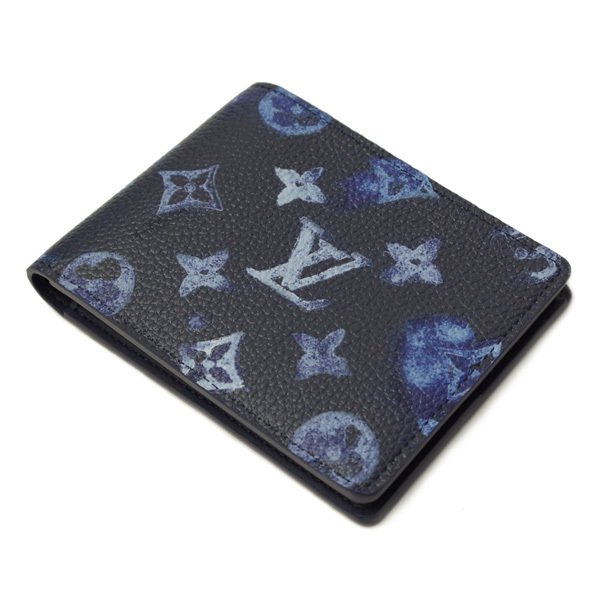 LOUIS VUITTON ルイ・ヴィトン 二つ折り財布 ポルトフォイユ・スレンダー ダークブルー モノグラムレザー M80464
