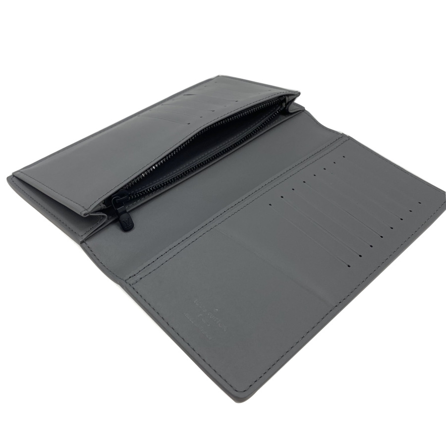 ルイヴィトン ポルトフォイユ・ブラザ モノグラム・シャドウ カーフレザー グレー M81335