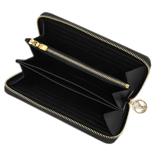 ルイヴィトン Louis Vuitton ラムレザー ジッピーウォレット ファスナー長財布 ノワール レディース M81510